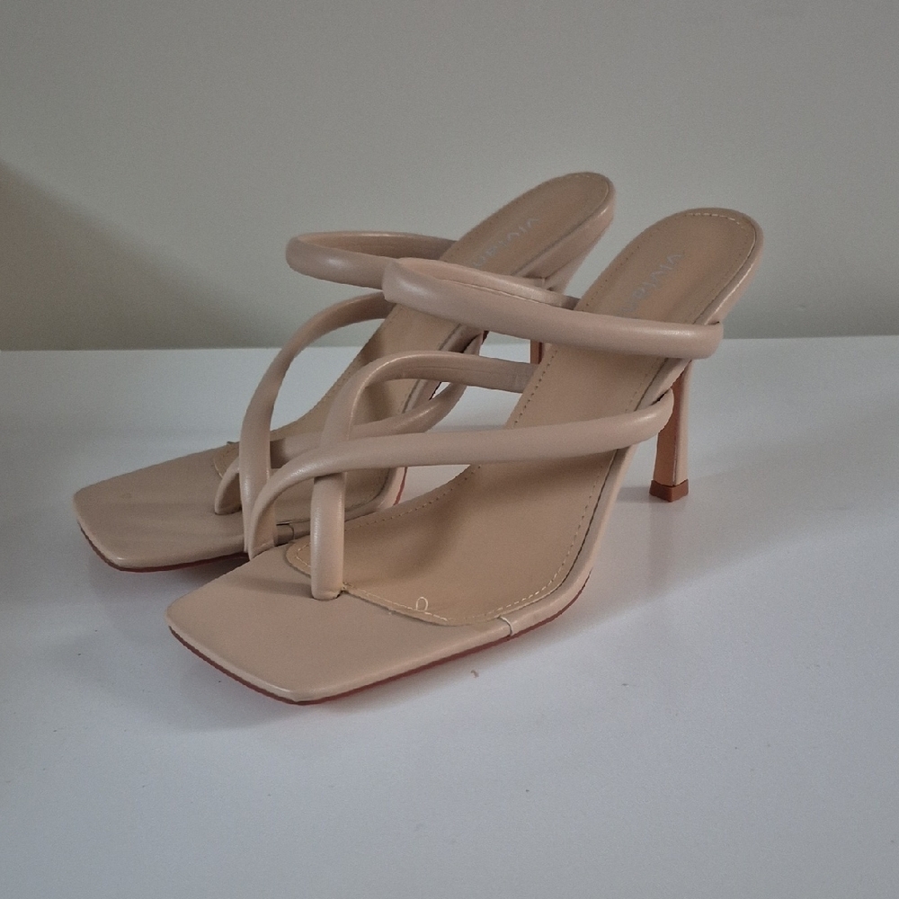 Elegant Beige Strappy Heels